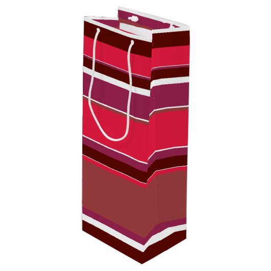 Rode strepen wijn cadeautas (Voorkant Gekanteld)