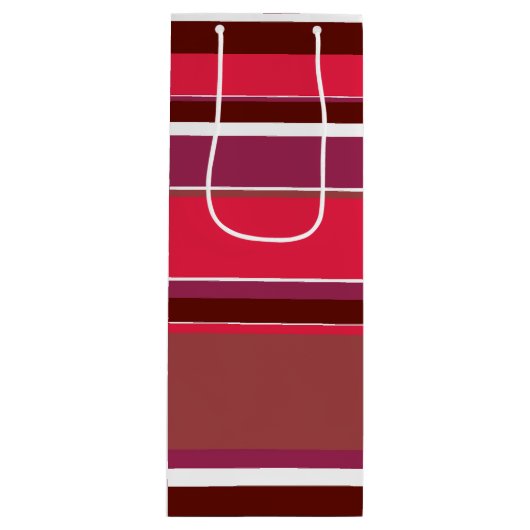 Rode strepen wijn cadeautas (Voorkant)