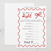 Rode Strik Baby Shower - Bewerkbare Naam, 5x7 Kaart (Voorkant / Achterkant)
