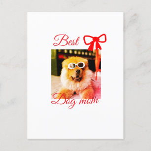 Rode strik beste hond moeder vader foto hond/huisd briefkaart