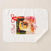 Rode strik beste hond moeder vader foto hond/huisd sherpa deken (Voorkant (horizontaal))