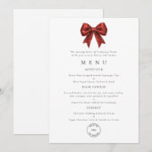 Rode Strik Business Logo Kerstfeest Menu Kaart (Voorkant / Achterkant)