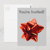 Rode Strik, Cadeau, Feestdag Briefkaart (Voorkant / Achterkant)