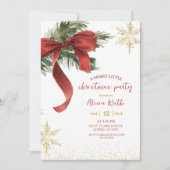 Rode strik coquette kerstfeest kaart (Voorkant)