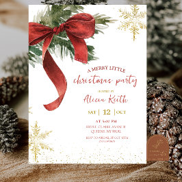 Rode strik coquette kerstfeest kaart