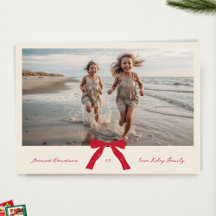 RODE strik CREAM inkt vrolijkste kerst foto