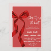 Rode strik die het knoop vrijgezellenfeest bindt kaart (Voorkant / Achterkant)