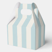 Rode strik en blauwe strepen baby shower bedankdoosjes (Achterkant)