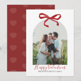 Rode strik Gelukkige Valentijnsdag foto Kaart