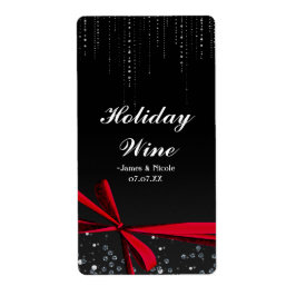 Rode strik glinsterende bling feestelijke feest wi etiket