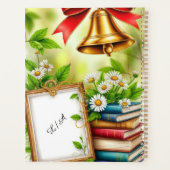 Rode strik, gouden bel en decoratieve elementen planner (Achterkant)
