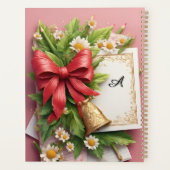Rode strik, gouden bel en decoratieve elementen planner (Achterkant)
