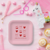 Rode strik kers zoete bruidsfeest papieren borden papieren bordje (Feest)