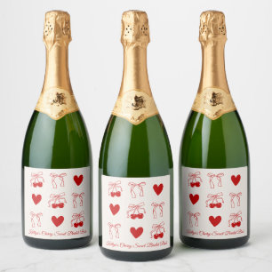 Rode Strik Kerst Bruidsdouche Champagne Etiket