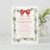 Rode strik Kerst bruiloft bruidsshower Kaart (Staand voorkant)