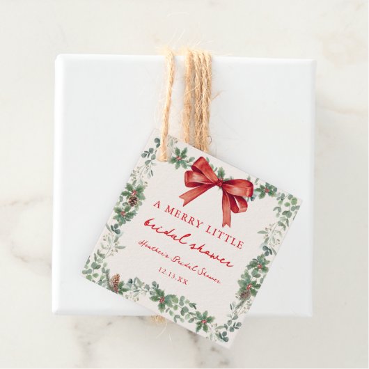 Rode Strik Kerst Bruiloft Feest Bedankjes Labels (In situ)