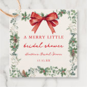 Rode Strik Kerst Bruiloft Feest Bedankjes Labels (Voorkant)