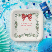 Rode Strik Kerst Kerst Bruiloft Feest Papieren Bordje (Feest)