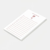 Rode strik Kerst To-Do Lijst Mini Notitieblok Post-it® Notes (Schuin)