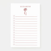 Rode strik Kerst To-Do Lijst Mini Notitieblok Post-it® Notes (Voorkant)