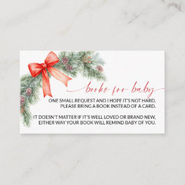 Rode strik kerstboek voor baby bijgevoegde kaart