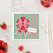 Rode strik kerstfeest papieren servetten (Insitu)