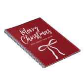 Rode Strik Kerstmis Notitieboek (Rechterzijde)