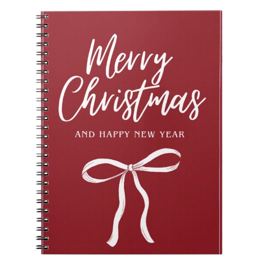 Rode Strik Kerstmis Notitieboek (Voorkant)