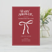 Rode strik lint Baby shower Kaart (Staand voorkant)