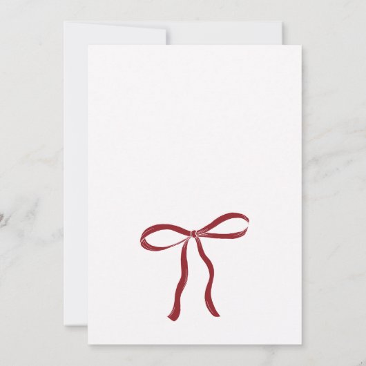 Rode strik lint bruiloft save the date (Achterkant)