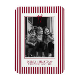 Rode strik lint kerst familiefoto magneet