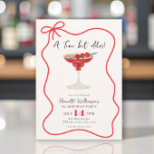 Rode strik martini cocktail verjaardagsfeest uitno kaart