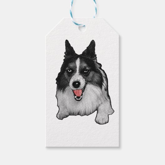 Rode strik met vonk cadeaulabel (Voorkant)