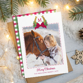 Rode Strik Paardenhoef & Hulst Kerst Foto Feestdagenkaart