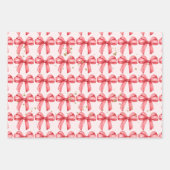 Rode strik schattig inpakpapier. Cadeauverpakking. Inpakpapier Vel (Voorkant 3)