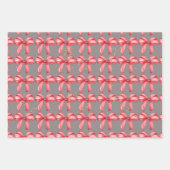 Rode strik schattig inpakpapier. Cadeauverpakking. Inpakpapier Vel (Voorkant 2)