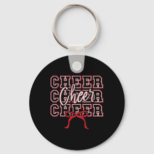Rode strik sport cheerleader cheerleading meisje sleutelhanger