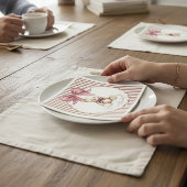 Rode strik teddybeer babyshower servetten