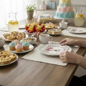 Rode strik teddybeer babyshower servetten
