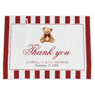 Rode strik teddybeer We Can Bearly Wait babyborrel Groot Cadeauzakje