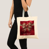 Rode Strik Vakantie Boodschappentas Tote Bag (Voorkant (product))