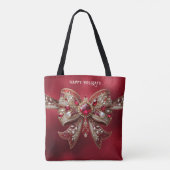 Rode Strik Vakantietas Tote Bag (Achterkant)