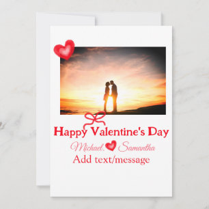 Rode strik valentijnsdag foto naam hart liefde feestdagenkaart