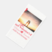 Rode strik valentijnsdag foto naam hart liefde  servet (Hoek)