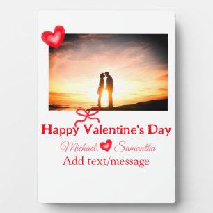 Rode strik valentijnsdag foto naam hart liefde toe fotoplaat