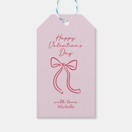Rode strik Valentijnsdag gift labels Cadeaulabel
