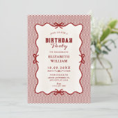 Rode strik vintage kaart (Staand voorkant)