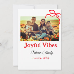 Rode strik vrolijke Kerst-trilling voeg familienaa Kaart