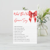 Rode strik Wat zei de bruidegom? Bruidsjonker spel Informatiekaartje (Staand voorkant)