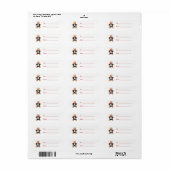 Rode strikdas Tuxedo-gingerbroodkoek Kerstmis Etiket (Full Sheet)